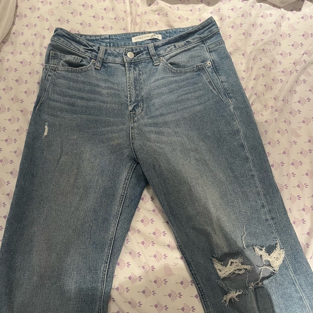 Altard State Mid Wash High Rise straight leg jean